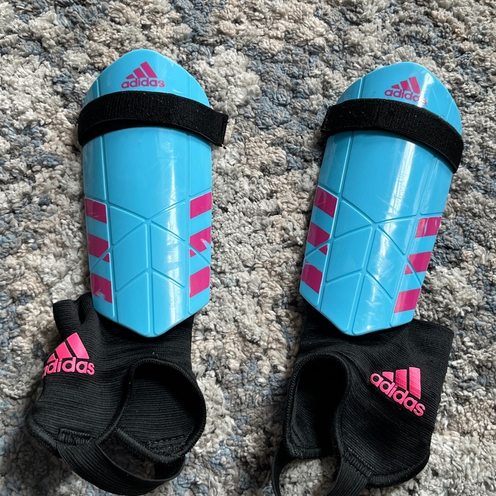 Adidas Blue and Pink Shin Guards